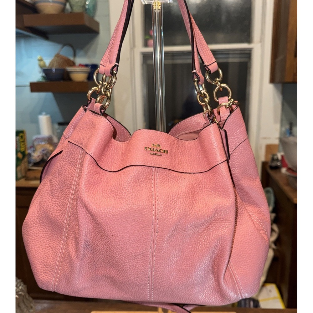 COACH  Pink Pebbled Leather Sm Med Lexy Convertible Shoulder Bag F28992 EUC